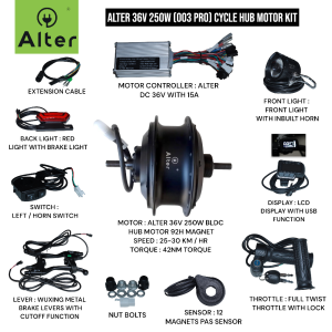 ALTER 36V250W (003PRO) CYCLE HUB MOTOR  KIT