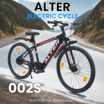 Alter 26" 002S Model Electric Cycle | 95% PREASSEMBLED with Charger (Black & Golden)