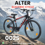 Alter 26" 002S Model Electric Cycle | 95% PREASSEMBLED with Charger (Black & Golden)