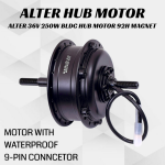 ALTER 36V 250W (002S PRO) CYCLE HUB MOTOR KIT (BLACK)